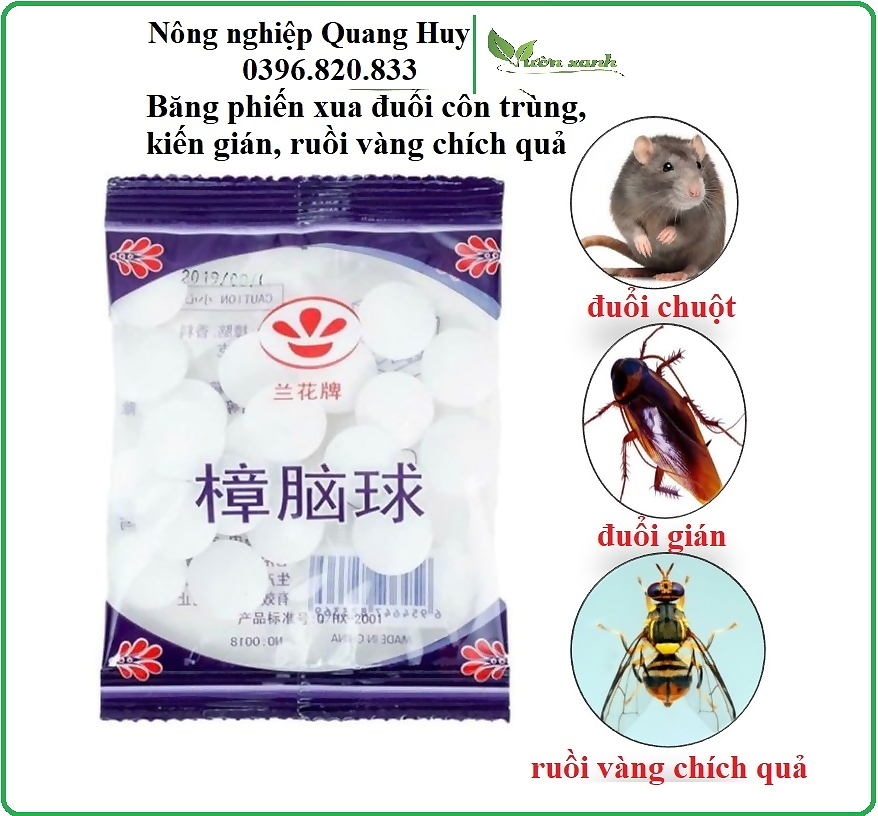 Bịch băng phiến, long não xua đuổi côn trùng, kiến gián, ruồi vàng - khử mùi ẩm môc (20 viên/bịch)